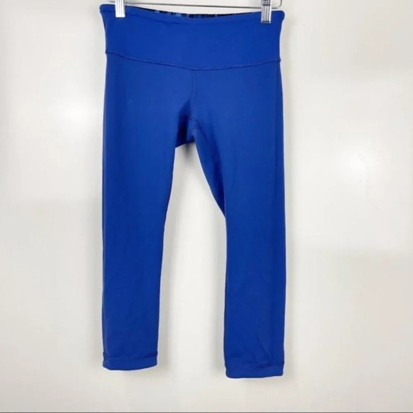 Lululemon Wunder Under Crop III Reversible Leggings Black/Blue Size 6 Womens - Picture 2 of 12